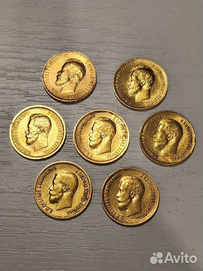 Золотая монета Николай 2 10рублей