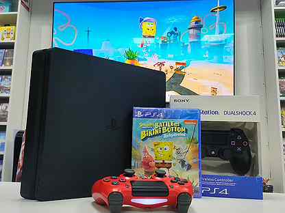 Sony PS4 Slim 1Tb 2 геймпада и 98 игр