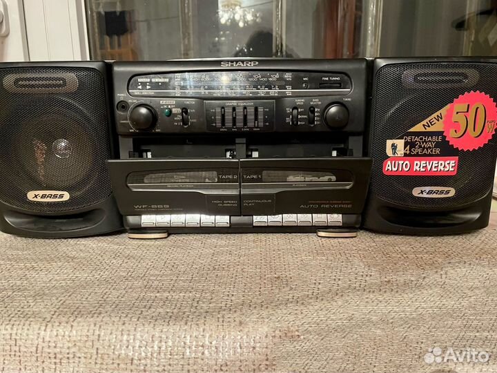 Винтажный кассетный двухкассетный магнитофон sharp