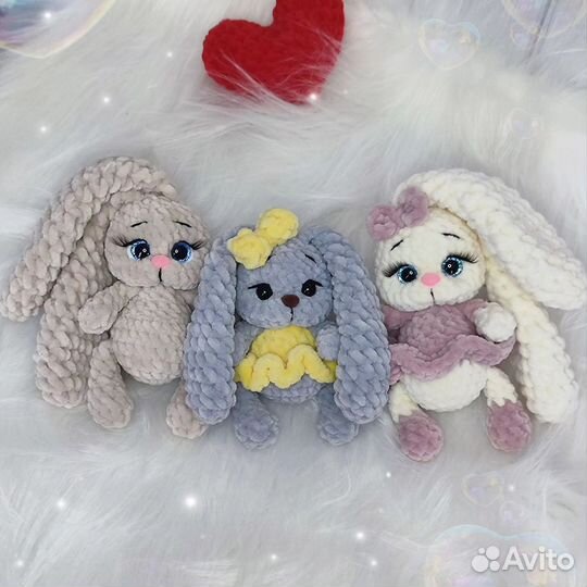 Вязаные зайки и дракоши для детей. Ручная работа