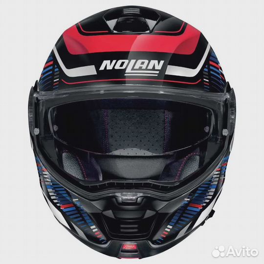 Nolan N100-5 Plus Starboard N-Com Modular Helmet Glossy Black / Red / Blue
