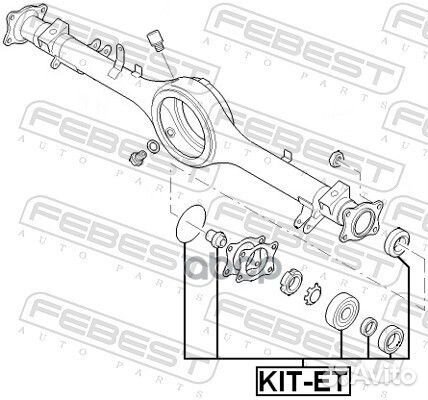Подшипник задней полуоси комплект kitet Febest