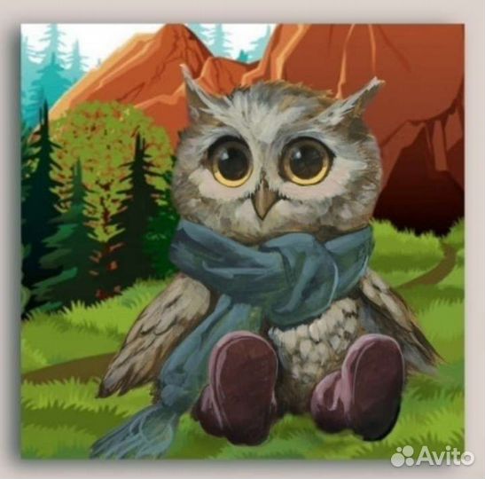 Алмазная мозаика на подрамнике 40*40 Сова