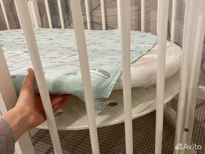 Детская кровать трансформер круглая овальная