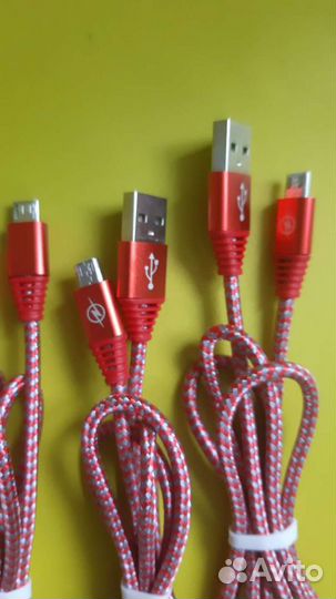 Зарядки в оплетке новые USB