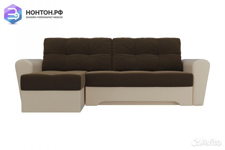 Диван угловой еврокнижка Амстердам микровельвет ко