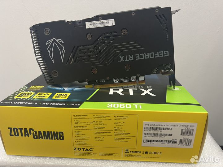 Видеокарта RTX 3060 Ti Twin edge OC 8 gb Zotac