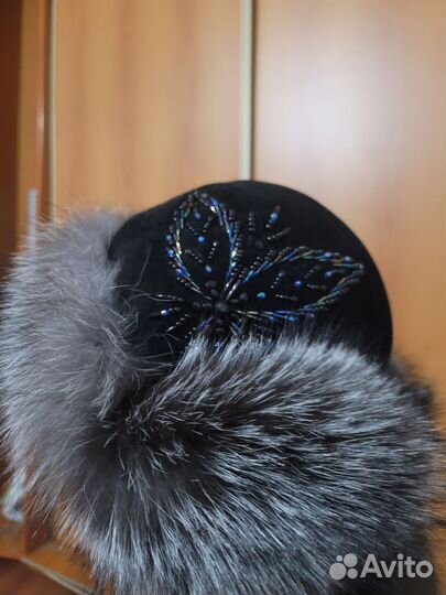 Шапка ушанка чернобурка