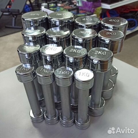 Гантеля хромированная 1 2 3 4 5 кг