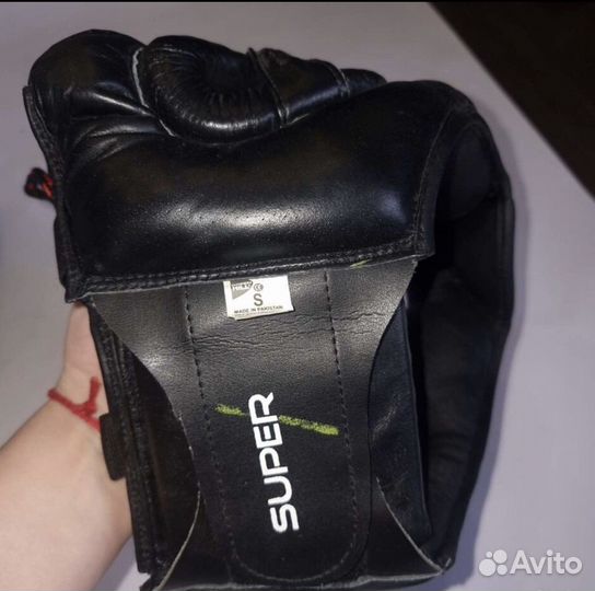 Шлем для единоборств, кожа, S, 53-55см