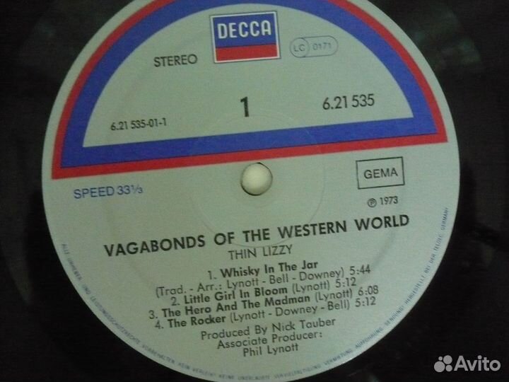 LP thin lizzy 1973 Vagabonds of the Western World