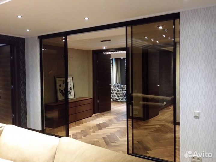 Стеклянная перегородка лофт