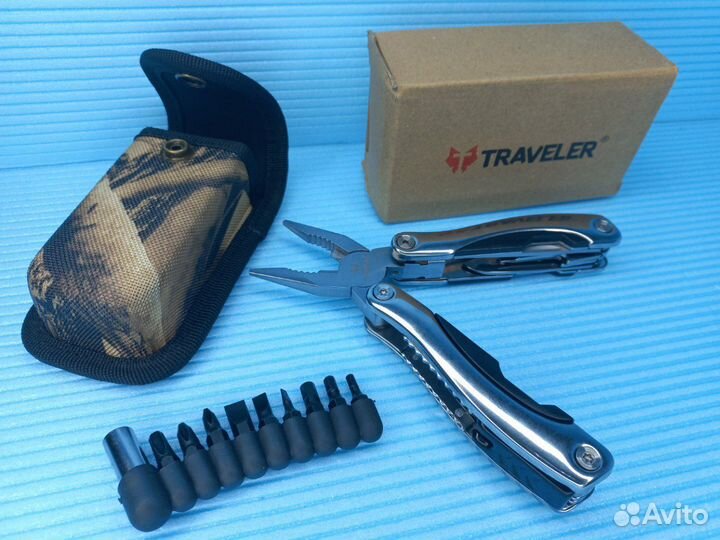 Мультитул 9в1 + 10 бит в нейлоновом чехле