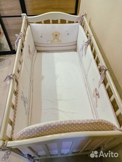 Бортики в кроватку Perina люкс сатин