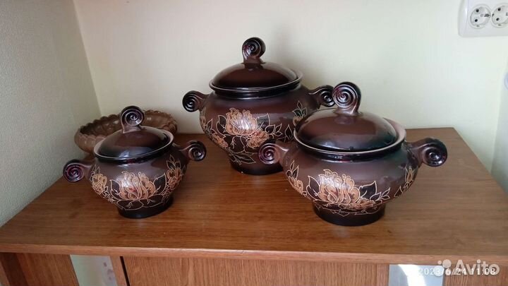 Керамическая посуда для запекания набор 3шт