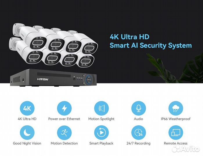 Видеонаблюдение комплект 8MP на 8 камер