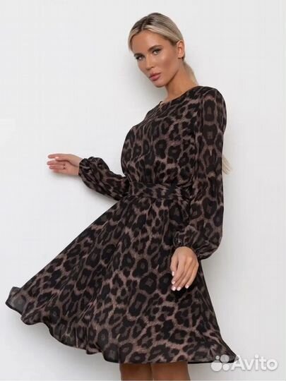 Платье новое леопардовое 48