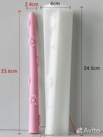 Столовая свеча с ромашками