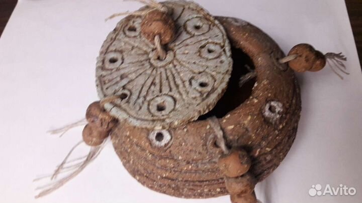 Шкатулка глиняная СССР ручной работы