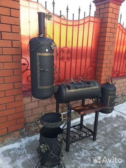 Коптильня-мангал, печь под казан