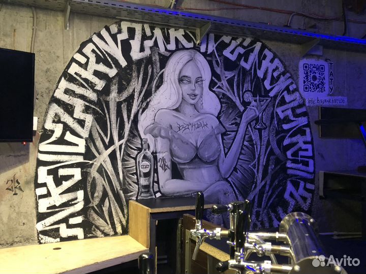 Граффити оформление, роспись стен, одежды, авто