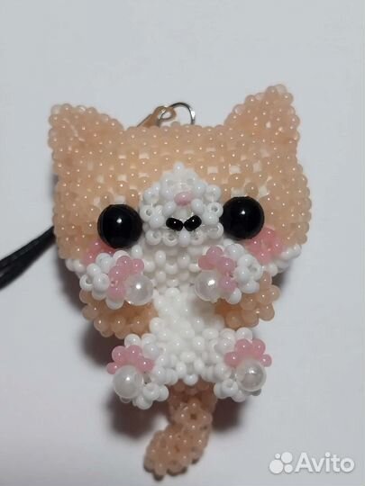 Фигурка котик из бисера