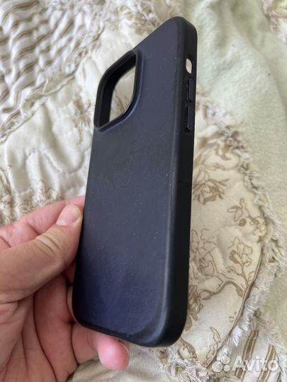 Чехол на iPhone 14 pro кожаный leather case