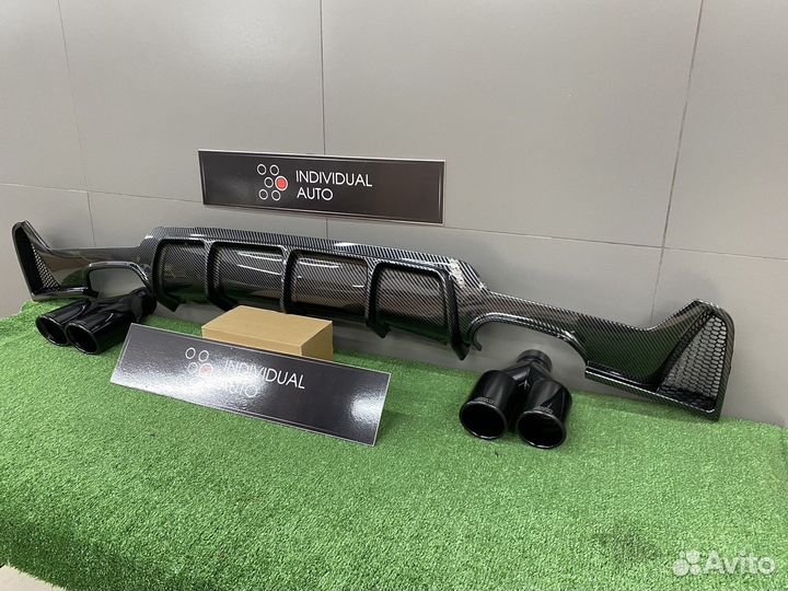 Комплект диффузор BMW 4 F32 карбон + насадки