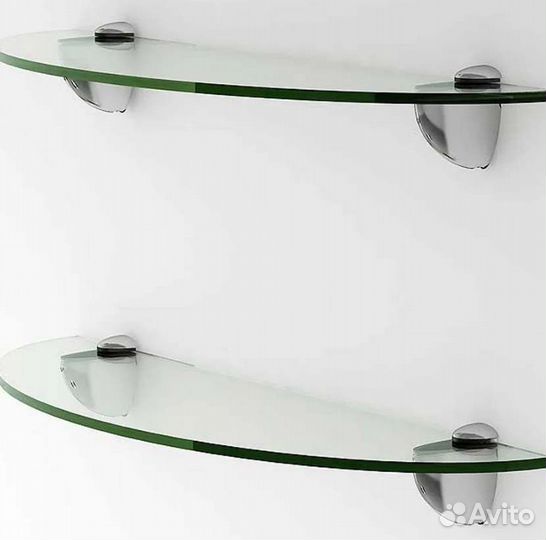 Полки на кухню из осветленного стекла