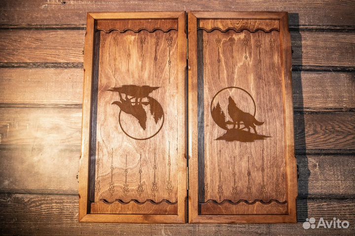 Нарды ручной работы Волк