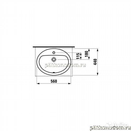 Laufen Pro B 8.1395.1.000.104.1 раковина 56х44