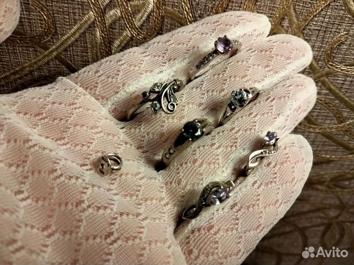 Серьги кольца размер 16-17 серебро 925 винтаж