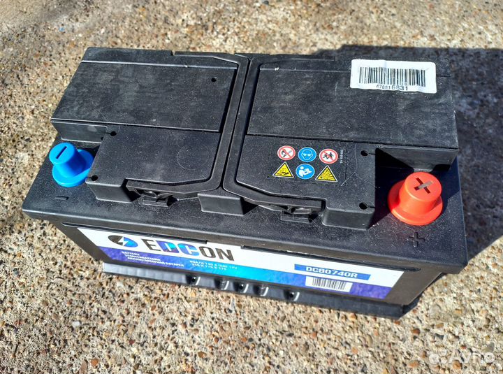 Аккумулятор edcon 80 Ач 740 А 12В обр/полярность