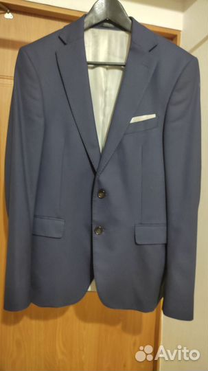 Пиджак zara 46 темно синий