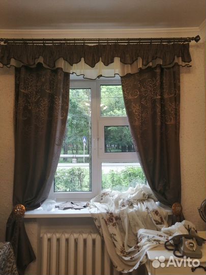 Шторы с ламбрекеном и тюлем