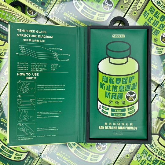 Антишпион защитное стекло Remax для iPhone