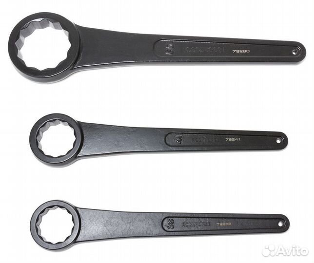 Ключ накидной ударный односторонний удлиненный 38м