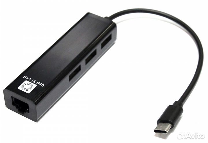 Адаптер 5bites Type-C - RJ45+3USB