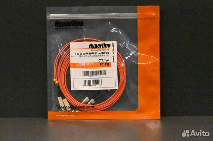 Hyperline FC-D2-50-SC PR-ST PR-H-3M-lszh-OR 1 шт