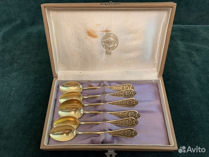 Серебряные ложки позолоченные чайно-кофейные СССР