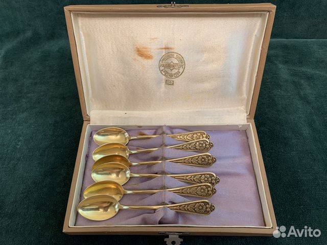 Серебряные ложки позолоченные чайно-кофейные СССР