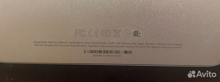 Apple thunderbolt display 27 (A1407)