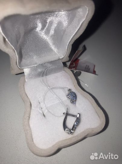 Серебряные серьги детские