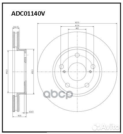 Диск тормозной перед toyota corolla (E15 )