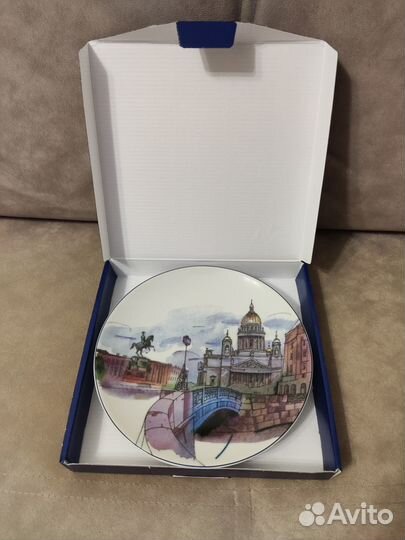 Декоративная настенная тарелка ифз, лфз Синий мост