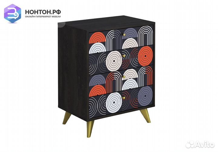 Комод Фьюжн vinil / камень угольный