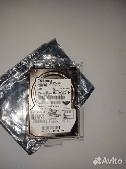 Toshiba hdd 2.5 80gb