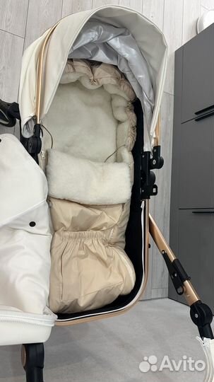 Зимний конверт в коляску на овчине