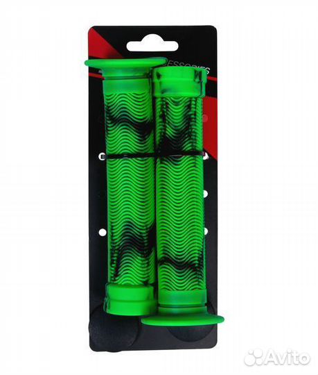 Грипсы рукоятки руля STG, 150 мм, черно-зеленые дл