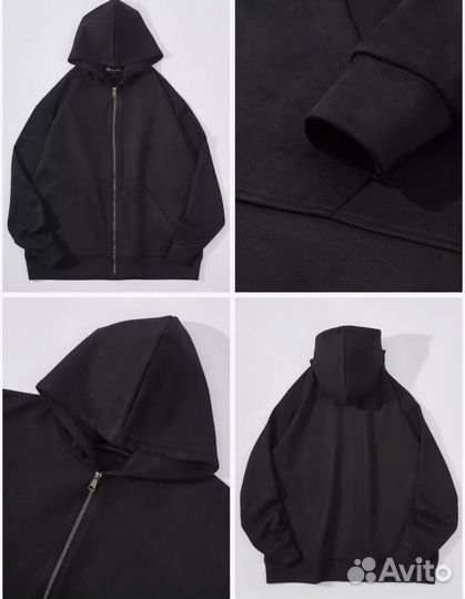 Черная зип худи